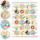 3 x 24 bunte Sticker Sommer Urlaub Reise Muscheln - 4 cm