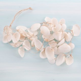 Muschel Girlande Anhänger 40 cm weiß Natur - Dekomuscheln