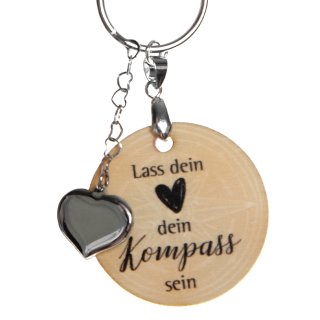 Schlüsselanhänger mit Spruch "Lass dein Herz dein Kompass sein"