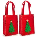2 rote Weihnachtstaschen mit Henkel - Weihnachten Filztaschen