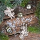 3 Weihnachtsengel Anhänger Silber glitzernd aus...