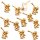 12 Mini Engel zum Streuen - 2,5 cm goldfarben aus Kunststein