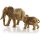 2 Elefanten Figuren - Elefantenfamilie Mama mit Baby goldfarben