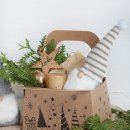 Weihnachtsgeschenk Verpackung aus Kraftpapier Weihnachtsk&ouml;rbchen mit Henkel