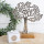 Lebensbaum Dekofigur Silber auf Holzsockel - Baum Figur aus Metall