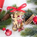 6 Engel Anh&auml;nger Weihnachtsengel aus Metall Gold...