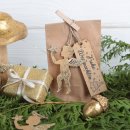 6 Engel Anhänger Weihnachtsengel aus Metall Gold glitzernd