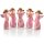 5 rosa Engel Figuren - Mini Schutzengel 5 cm mit goldfarbenem Herz