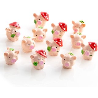 12 Mini Glücksschweinchen - kleine Glücksbringer 2024 1,5 cm