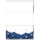 Weihnachtliches Schneeflocken Briefpapier - weiß blau DIN A4