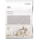 Papier mit Weihnachtsmotiv - DIN A4 - grau weiß gold