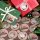 Aufkleber Weihnachtsmann - 4 cm braun rot weiß - Geschenkaufkleber Verzieren