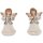 2 Engel Figuren grau beige - Weihnachtsengel 10 cm zum Hinstellen