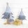 3 gro&szlig;es Weihnachtsdeko Set - Weihnachtsbaum Figuren aus Holz &amp; Filz grau