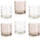 6 Teelichthalter aus Glas - rosa hellrosa 8 cm - Tischdeko Winter Deko