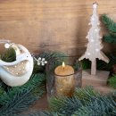 2 B&auml;ume Figuren - Weihnachtsbaum Holz natur braun 18 cm