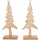 2 Bäume Figuren - Weihnachtsbaum Holz natur braun 18 cm