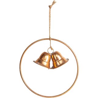 Metall Ring mit Glocken kupferfarben Gold - für Tür & Wand Ø 38 cm