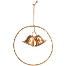 Metall Ring mit Glocken kupferfarben Gold - f&uuml;r T&uuml;r &amp; Wand &Oslash; 38 cm