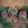 4 kleine Igel Figuren aus Keramik & Kunstfell braun - 8,5-10,5 cm