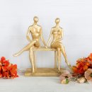 Liebespaar Figur auf Bank - Mann + Frau Akt Skulptur zum Hinstellen