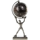 Mann mit Globus - edle Dekofigur aus Metall silber...