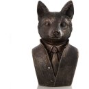 Fuchs B&uuml;ste - Fuchskopf Figur 21 cm braun Vintage aus Kunststein