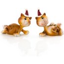 2 weihnachtliche Katzen Figuren - lustige Katzenfiguren...