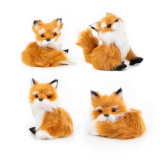 4 kleine Füchse zum Hinstellen Fuchs Figuren 8 cm