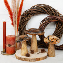 3 Pilz Figuren braun aus Holz emailliert Herbstdeko...