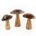 3 Pilz Figuren braun aus Holz emailliert Herbstdeko Ostern 13 u. 18 cm