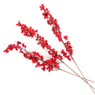 künstliche rote Beeren Zweige 3 Stück 63 cm Weihnachten