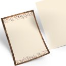25 Blatt Briefpapier braun beige floral rustikal DIN A4