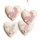 4 Herz Anhänger mit Osterhasen rosa beige 10 cm