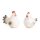 2 Hühner Figuren Hahn + Henne aus Terrakotta beige 8,5 cm