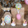 3 süße Osterhasen Ostereier Figuren rosa braun weiß 6 cm