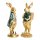 2 edle Osterhasen Dekofiguren Hasen Paar Gold grün 30 cm
