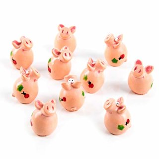 10 kleine Glücksschweinchen - Glücksbringer  2,5 cm