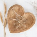 Herz Dekoschale aus Holz in Herzform braun 15 cm