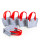 kleine Filztasche rot grau mit Verschluss&amp;Henkel 15x11cm