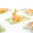 5 Mini Ostergeschenke Osterhasen mit Karte braun bunt