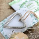 10 Hochzeit Gastgeschenke Metallherzen mit Eukalyptus Karte