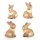 4 Ostern Deko Hasen Figuren braun gelb aus Keramik