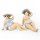 2 sommerliche Frauen im Bikini Rubensfigur 14 cm grau wei&szlig;