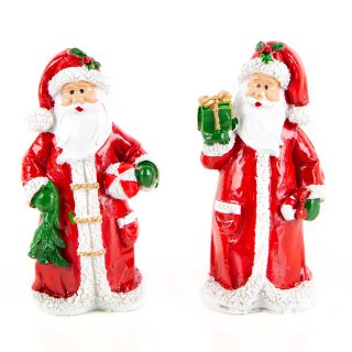 2 kleine Nikolaus Figuren Weihnachtsmann rot weiß grün 7cm