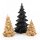3 Weihnachten Deko B&auml;ume schwarz Gold glitzernd 8,5-18 cm