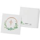Kleines G&auml;stebuch Eukalyptus Kreuz f&uuml;r Taufe &amp; Kommunion 15 x 15 cm