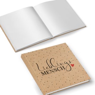 Geschenkbuch Lieblingsmensch 15x15cm weiße Seiten Liebesbeweis