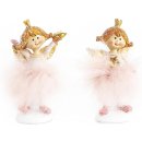 2 Engel Prinzessin Figuren mit Krone rosa Gold -...