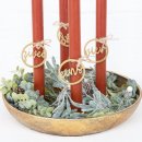 Adventskranz Zahlen aus Holz Gold f&uuml;r Kerzen &amp; Kerzenhalter &Oslash; 5 cm